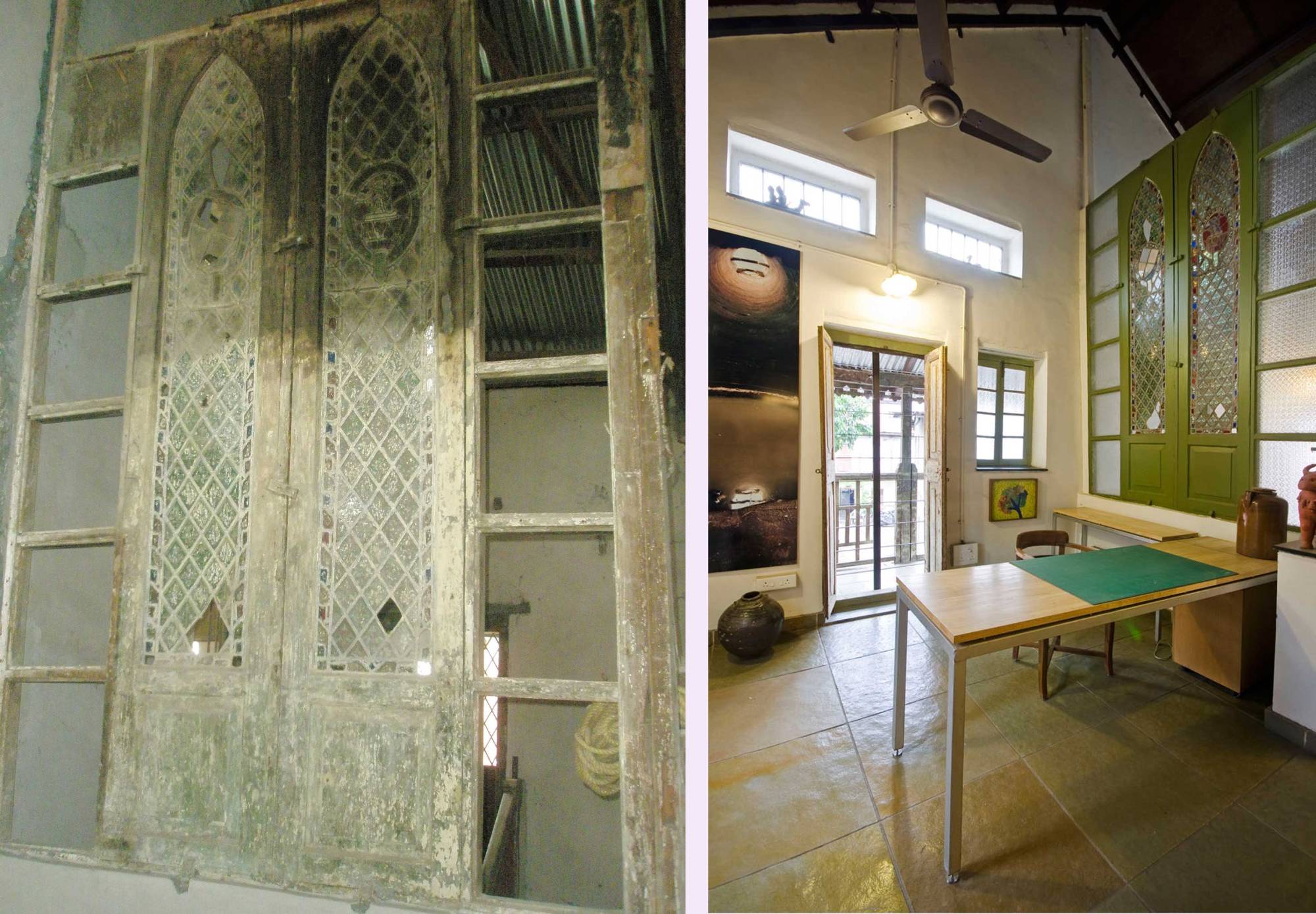 Stained Glass Window, Khushru Irani Design Studio, Architecture, Pune, India, Adaptive Reuse, Restoration