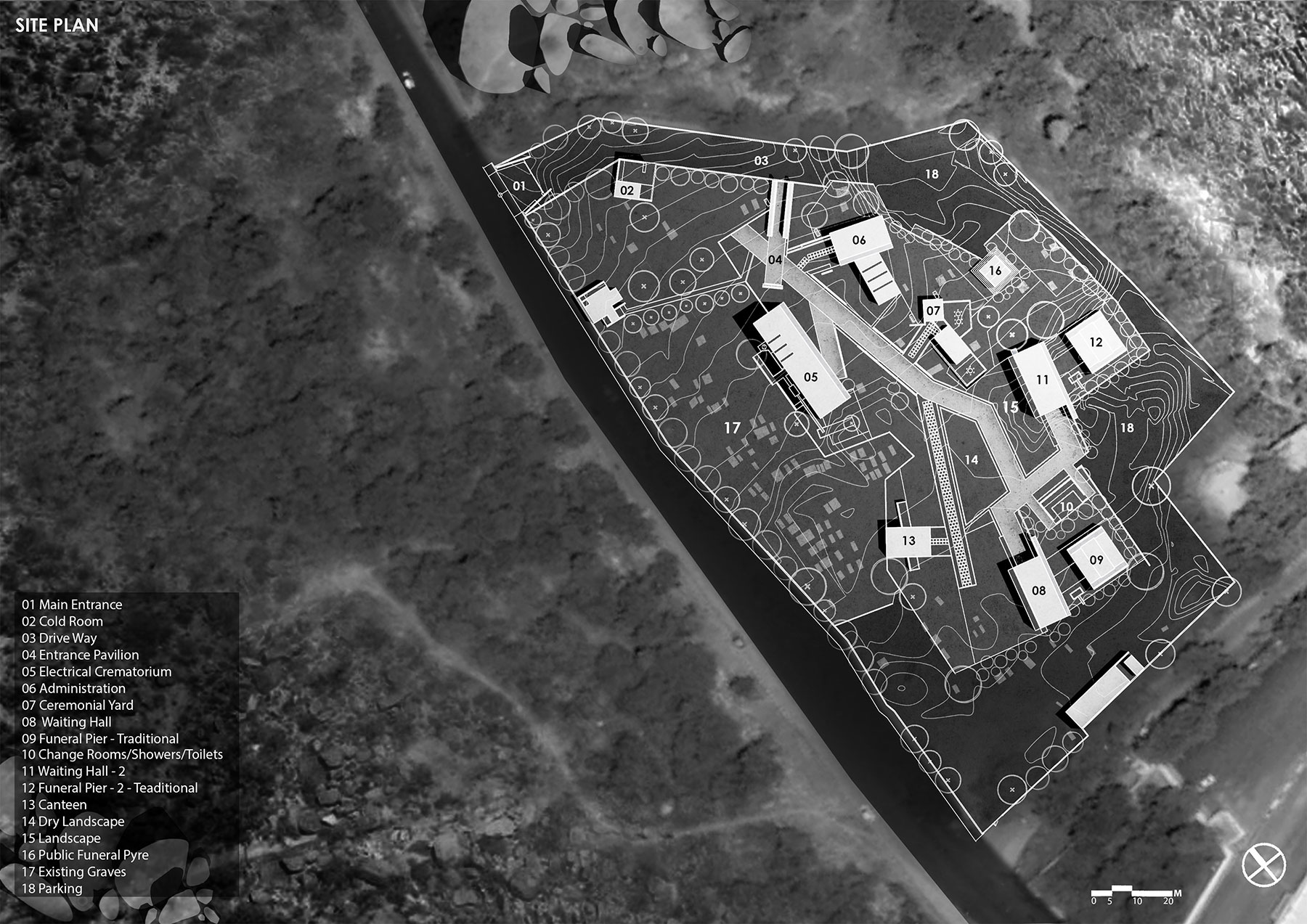 Mahaprasthanam, Crematorium, D A Studios, Site Plan